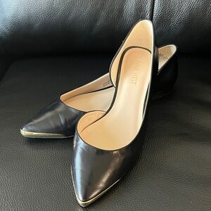 Nine West Black Flats with Gold Accents